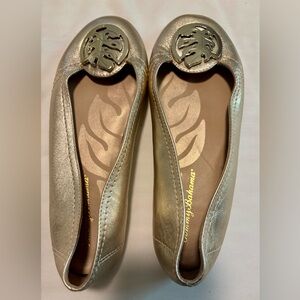 Tommy Bahama Gold Leather Ballerina Flats Size 6.5